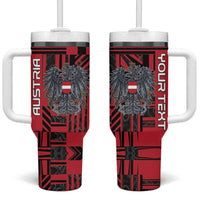 Personalized Austria Tumbler With Handle Black Eagle Badge With Patterns - Wonder Print Shop