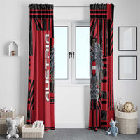 Austria Window Curtain Black Eagle Badge With Patterns - Wonder Print Shop