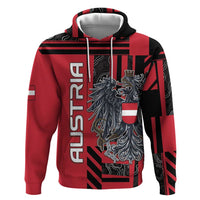 Personalized Austria Zip Hoodie Black Eagle Badge With Patterns - Wonder Print Shop