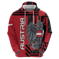 Personalized Austria Zip Hoodie Black Eagle Badge With Patterns - Wonder Print Shop