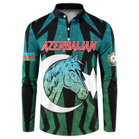 Personalized Azerbaijan Button Sweatshirt Karabakh Horse Tattoo - Wonder Print Shop