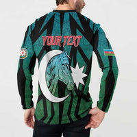 Personalized Azerbaijan Button Sweatshirt Karabakh Horse Tattoo - Wonder Print Shop