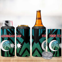 Personalized Azerbaijan 4 in 1 Can Cooler Tumbler Karabakh Horse Tattoo - Wonder Print Shop