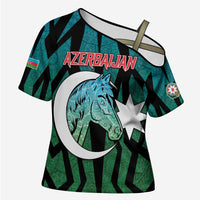 Personalized Azerbaijan Cross Shoulder Shirt Karabakh Horse Tattoo - Wonder Print Shop