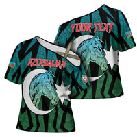 Personalized Azerbaijan Cross Shoulder Shirt Karabakh Horse Tattoo - Wonder Print Shop