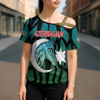 Personalized Azerbaijan Cross Shoulder Shirt Karabakh Horse Tattoo - Wonder Print Shop