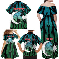 Personalized Azerbaijan Family Matching Off Shoulder Maxi Dress and Hawaiian Shirt Karabakh Horse Tattoo - Wonder Print Shop
