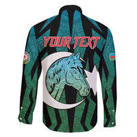 Personalized Azerbaijan Family Matching Short Sleeve Bodycon Dress and Hawaiian Shirt Karabakh Horse Tattoo - Wonder Print Shop