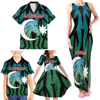 Personalized Azerbaijan Family Matching Tank Maxi Dress and Hawaiian Shirt Karabakh Horse Tattoo - Wonder Print Shop