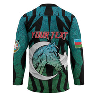 Personalized Azerbaijan Hockey Jersey Karabakh Horse Tattoo - Wonder Print Shop