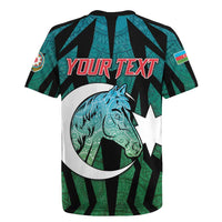 Personalized Azerbaijan Rugby Jersey Karabakh Horse Tattoo - Wonder Print Shop