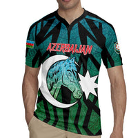Personalized Azerbaijan Rugby Jersey Karabakh Horse Tattoo - Wonder Print Shop