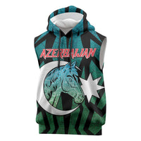 Personalized Azerbaijan Sleeveless Hoodie Karabakh Horse Tattoo - Wonder Print Shop