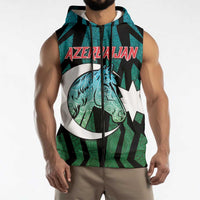 Personalized Azerbaijan Sleeveless Zip Hoodie Karabakh Horse Tattoo - Wonder Print Shop