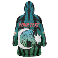 Personalized Azerbaijan Wearable Blanket Hoodie Karabakh Horse Tattoo - Wonder Print Shop