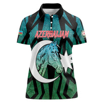 Personalized Azerbaijan Women Polo Shirt Karabakh Horse Tattoo - Wonder Print Shop