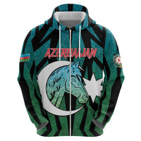 Personalized Azerbaijan Zip Hoodie Karabakh Horse Tattoo - Wonder Print Shop