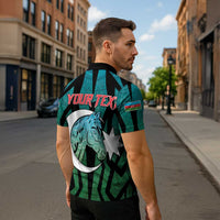 Personalized Azerbaijan Zipper Polo Shirt Karabakh Horse Tattoo - Wonder Print Shop