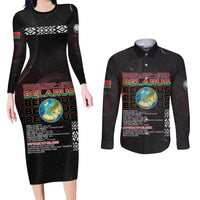 Belarus Couples Matching Long Sleeve Bodycon Dress and Long Sleeve Button Shirt Information From The Universe - Wonder Print Shop