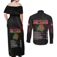 Belarus Couples Matching Off Shoulder Maxi Dress and Long Sleeve Button Shirt Information From The Universe - Wonder Print Shop