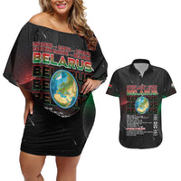 Belarus Couples Matching Off Shoulder Short Dress and Hawaiian Shirt Information From The Universe - Wonder Print Shop