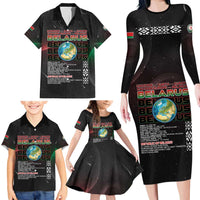 Belarus Family Matching Long Sleeve Bodycon Dress and Hawaiian Shirt Information From The Universe - Wonder Print Shop