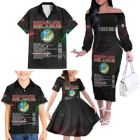 Belarus Family Matching Off The Shoulder Long Sleeve Dress and Hawaiian Shirt Information From The Universe - Wonder Print Shop