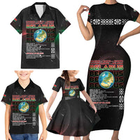 Belarus Family Matching Short Sleeve Bodycon Dress and Hawaiian Shirt Information From The Universe - Wonder Print Shop