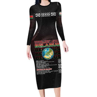 Belarus Long Sleeve Bodycon Dress Information From The Universe - Wonder Print Shop