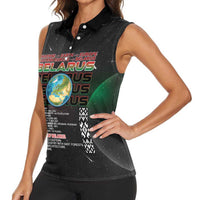 Belarus Women Sleeveless Polo Shirt Information From The Universe - Wonder Print Shop