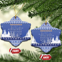 Hanukkah Christmas Ceramic Ornament Love And Lights - Wonder Print Shop