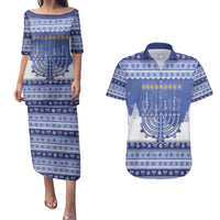 Hanukkah Christmas Couples Matching Puletasi and Hawaiian Shirt Love And Lights - Wonder Print Shop