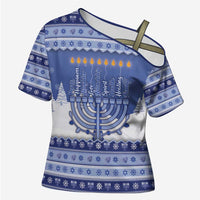 Hanukkah Christmas Cross Shoulder Shirt Love And Lights - Wonder Print Shop