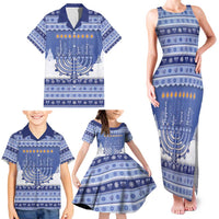 Hanukkah Christmas Family Matching Tank Maxi Dress and Hawaiian Shirt Love And Lights - Wonder Print Shop