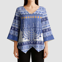 Hanukkah Christmas Kimono Sleeve Blouse Love And Lights - Wonder Print Shop