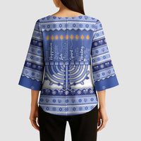 Hanukkah Christmas Kimono Sleeve Blouse Love And Lights - Wonder Print Shop