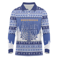 Hanukkah Christmas Long Sleeve Polo Shirt Love And Lights - Wonder Print Shop