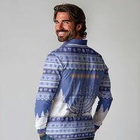 Hanukkah Christmas Long Sleeve Polo Shirt Love And Lights - Wonder Print Shop
