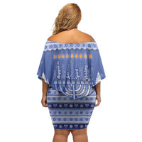 Hanukkah Christmas Off Shoulder Short Dress Love And Lights - Wonder Print Shop