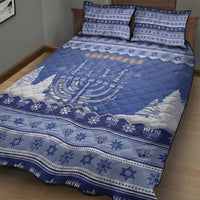 Hanukkah Christmas Quilt Bed Set Love And Lights - Wonder Print Shop