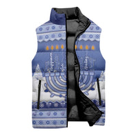Hanukkah Christmas Sleeveless Puffer Jacket Love And Lights - Wonder Print Shop