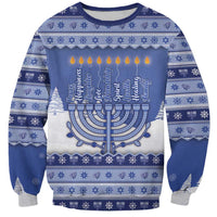 Hanukkah Christmas Sweatshirt Love And Lights - Wonder Print Shop