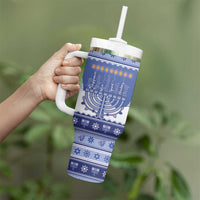 Hanukkah Christmas Tumbler With Handle Love And Lights - Wonder Print Shop
