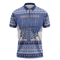 Hanukkah Christmas Zipper Polo Shirt Love And Lights - Wonder Print Shop
