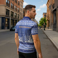 Hanukkah Christmas Zipper Polo Shirt Love And Lights - Wonder Print Shop