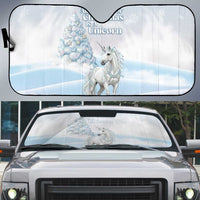 Magical Christmas Auto Sun Shade Unicorn With Cotton Candy Xmas Tree - Wonder Print Shop