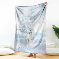 Magical Christmas Blanket Unicorn With Cotton Candy Xmas Tree - Wonder Print Shop