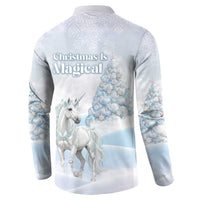 Magical Christmas Button Sweatshirt Unicorn With Cotton Candy Xmas Tree - Wonder Print Shop