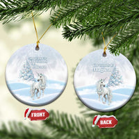 Magical Christmas Ceramic Ornament Unicorn With Cotton Candy Xmas Tree - Wonder Print Shop