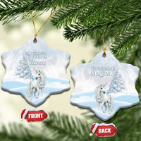 Magical Christmas Ceramic Ornament Unicorn With Cotton Candy Xmas Tree - Wonder Print Shop